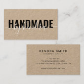 Handmade Rustic Elegant Kraft Visitenkarte (Vorne/Hinten)