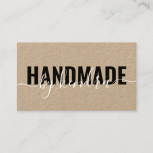 Handmade Rustic Elegant Kraft Visitenkarte