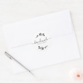 Handmade Rustic Kraft Business Card Runder Aufkleber (Umschlag)