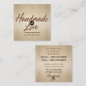 Handmade Rustic Kraft Quadratische Visitenkarte (Vorne/Hinten)