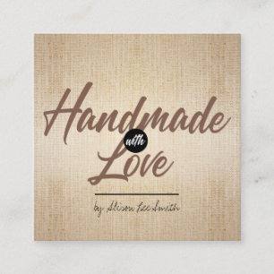 Handmade Rustic Kraft Quadratische Visitenkarte