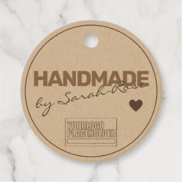 Handmade Rustic Natural Paper Simple Logo Template Geschenkanhänger