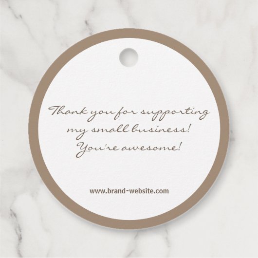 Handmade Rustic Natural Paper Simple Logo Template Geschenkanhänger (Rückseite)