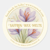 Handmade Saffron Wax Melts Round Sticker (Vorderseite)