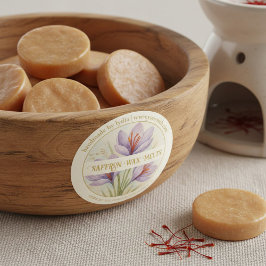 Handmade Saffron Wax Melts Round Sticker
