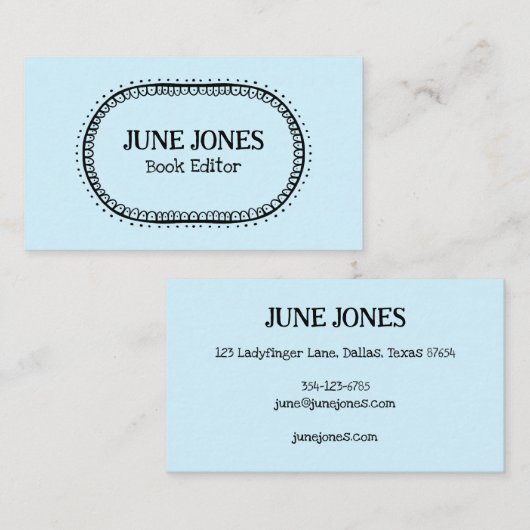 Handmade Schriftart Wonky Text Chic Custom Whimsic Visitenkarte (Vorne/Hinten)