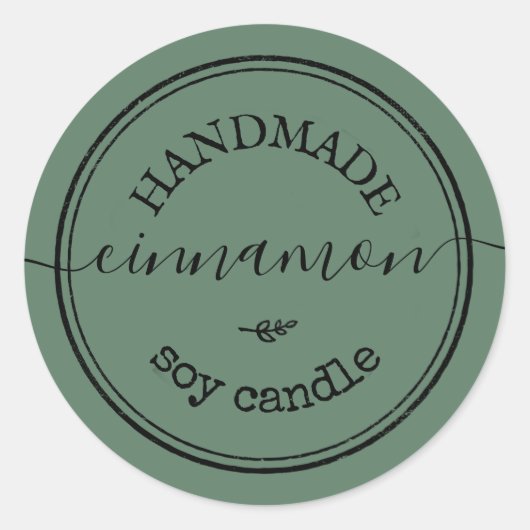 Handmade Script Black Border Product Label Runder Aufkleber (Vorderseite)