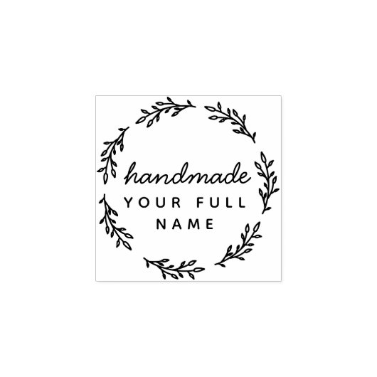 Handmade Script Name Round-Blätter Einfache Minima Gummistempel (Prägung)