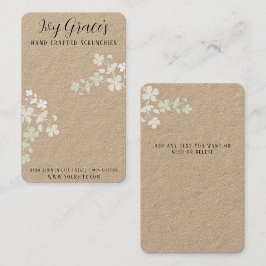 Handmade Scrunchie Card Visitenkarte (Vorne/Hinten)