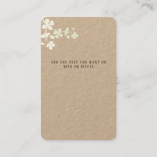 Handmade Scrunchie Card Visitenkarte (Rückseite)