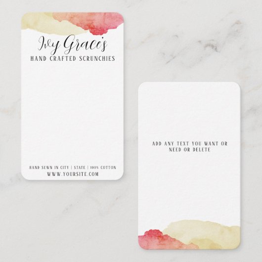 Handmade Scrunchie Card Visitenkarte (Vorne/Hinten)
