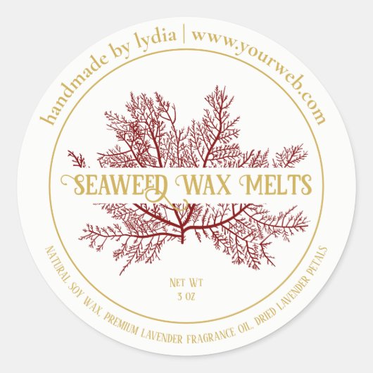 Handmade Seaweed Wax Melts Round Sticker (Vorderseite)