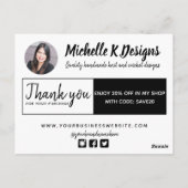 Handmade Shop Packung Beilage Collage + Coupon Postkarte (Rückseite)