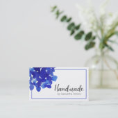 Handmade Simple Blue Blume Visitenkarte (Stehend Vorderseite)