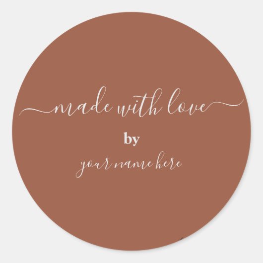 Handmade Simple Elegange Packung Terracotta Class Runder Aufkleber (Vorderseite)