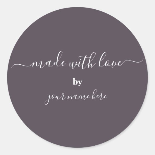 Handmade Simple Elegant Packaging Runder Aufkleber (Vorderseite)