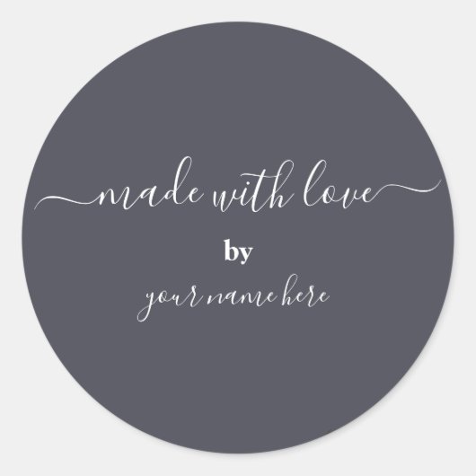 Handmade Simple Elegant Packaging Runder Aufkleber (Vorderseite)