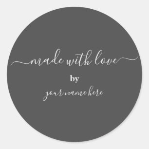 Handmade Simple Elegante Packaging Classic Round Runder Aufkleber