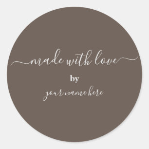 Handmade Simple Elegante Packaging Classic Round S Runder Aufkleber
