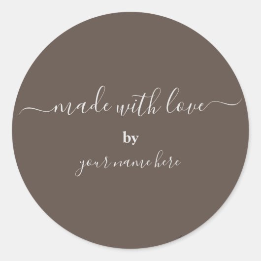 Handmade Simple Elegante Packaging Classic Round S Runder Aufkleber (Vorderseite)