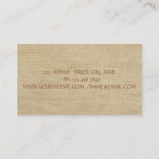 Handmade Simple Rustic Visitenkarte (Rückseite)