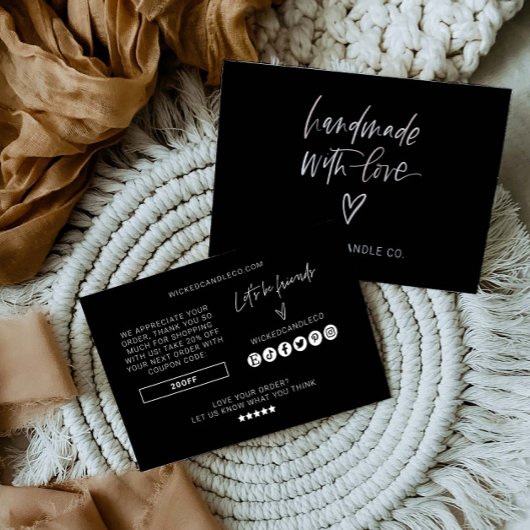 Handmade Small Business Packcard Vielen Dank