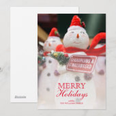 Handmade Snowman Ornament Feiertagskarte (Vorne/Hinten)