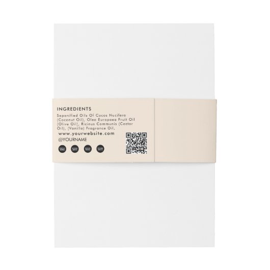 Handmade Soap Belly Band Beige Product Label Wrap (Rückseitenbeispiel)