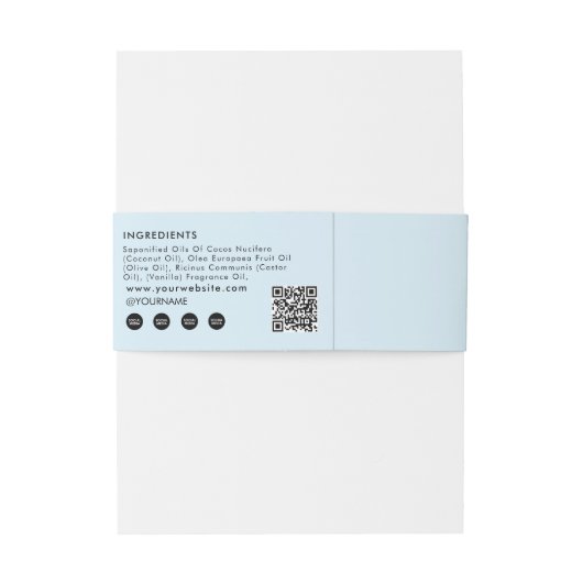 Handmade Soap Belly Band Blue Product Label Wrap (Rückseitenbeispiel)