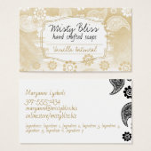 Handmade soap gold vanilla oatmeal business card (Vorne & Hinten)