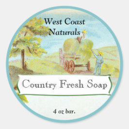 Handmade Soap Label - Länderszene Runder Aufkleber