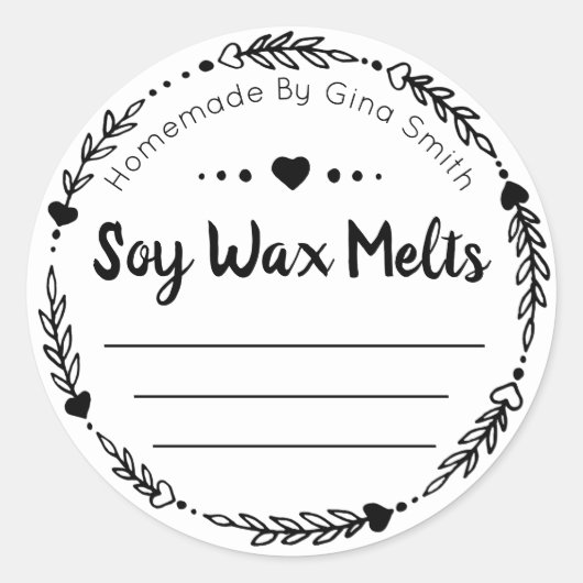 Handmade Soy Wax Melt Runder Aufkleber (Vorderseite)