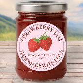 Handmade Strawberry Jam Label Runder Aufkleber