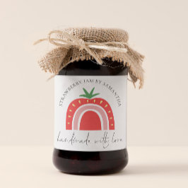 Handmade Strawberry Jam Rainbow Name Quadratischer Aufkleber