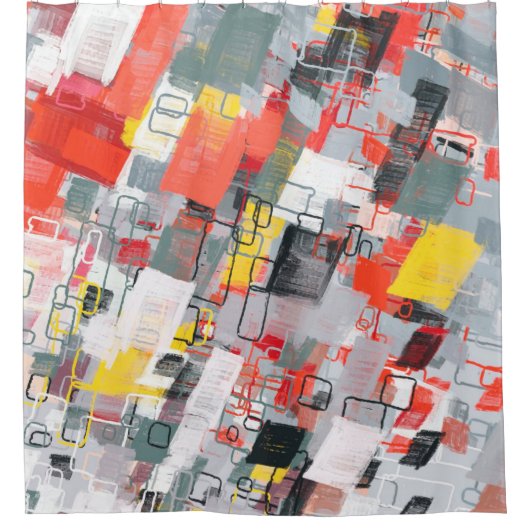 Handmade surreal abstract pattern. Modern artistic Duschvorhang (Vorderseite)