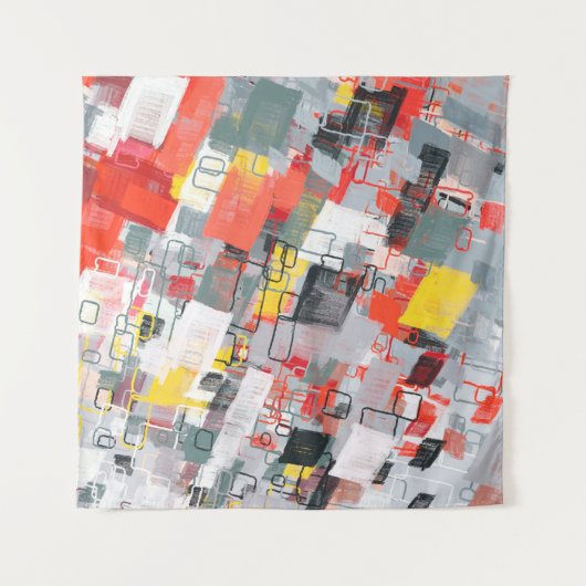 Handmade surreal abstract pattern. Modern artistic Wandteppich (Vorderseite)