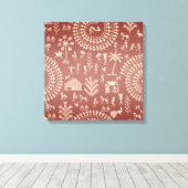 Handmade Tribal Warli Folk Art ... Leinwanddruck (Insitu (Holzboden))