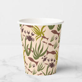 Handmade unique Sea Dream Fish and Crabs Cup Pappbecher