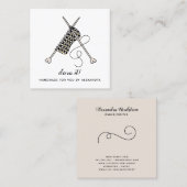 Handmade-Visitenkarte für die Knitternadel Quadratische Visitenkarte (Vorne/Hinten)