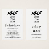 Handmade Wash Instructions Social Media Logo (Vorne & Hinten)