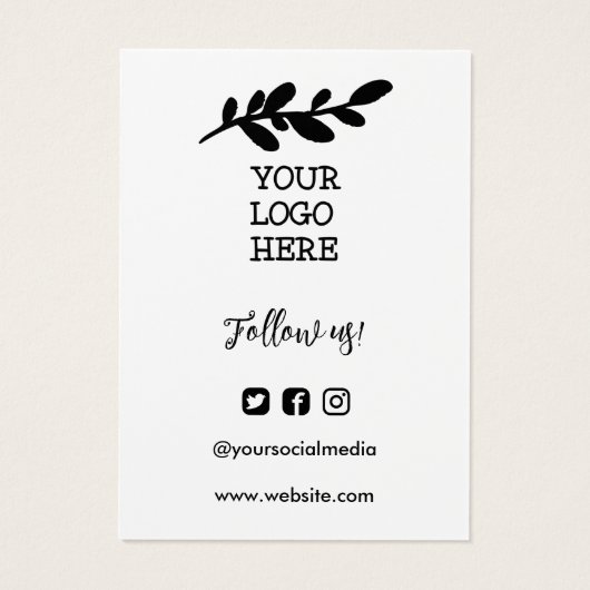 Handmade Wash Instructions Social Media Logo (Rückseite)