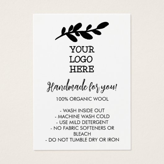 Handmade Wash Instructions Social Media Logo (Vorderseite)