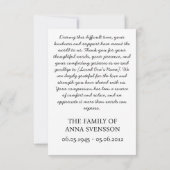 Handmade Watercolor Beerdigung Danke Karte (Rückseite)