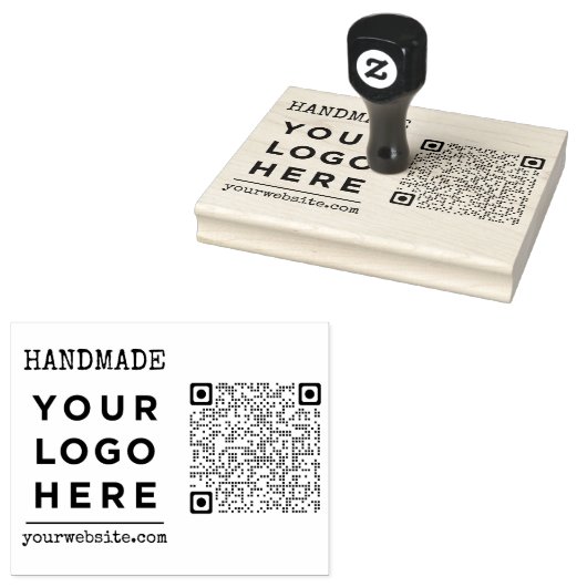 Handmade Website Business Logo QN Code Benutzerdef Gummistempel (Stempel)