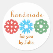 "Handmade"-Weihnachtsgeschenk Runder Aufkleber (Vorderseite)