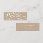 Handmade whimsisitical script-Kraftprodukt-Karte Mini Visitenkarte (Vorne/Hinten)