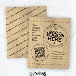 Handmade with Liebe Custom Logo QR Code Rustikal Flyer
