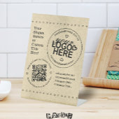 Handmade with Liebe Custom Logo QR Code Rustikal Sockelschild