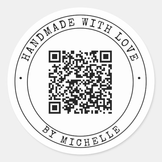 Handmade with Liebe Dankeschön Aufkleber (Vorderseite)