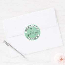 Handmade with Liebe Green Elegant Script Sticker
